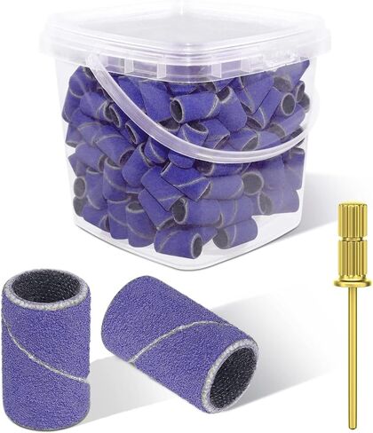 360 Pcs Sanding Bands for Nail Drill Professional Nail Drill Bits 4 Size Coarse Fine Drill Bits for Nails Set 80#120#180#240#, 3Pcs 3/32" Mandrel Nail Drill Bits for Manicures Pedicures in Saudi Arabia