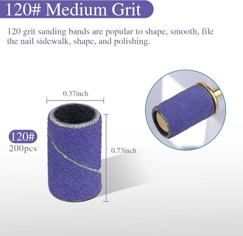 360 Pcs Sanding Bands for Nail Drill Professional Nail Drill Bits 4 Size Coarse Fine Drill Bits for Nails Set 80#120#180#240#, 3Pcs 3/32" Mandrel Nail Drill Bits for Manicures Pedicures in Saudi Arabia
