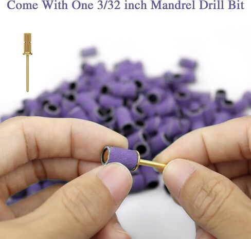 360 Pcs Sanding Bands for Nail Drill Professional Nail Drill Bits 4 Size Coarse Fine Drill Bits for Nails Set 80#120#180#240#, 3Pcs 3/32" Mandrel Nail Drill Bits for Manicures Pedicures in Saudi Arabia
