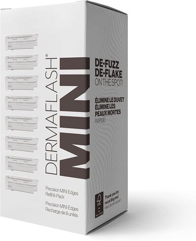 DERMAFLASH MINI Precision Edges Facial Hair Remover Replenishment Set, 8-Count Refill (Compatible with DERMAFLASH MINI Dermaplaning Tool only) in Kuwait