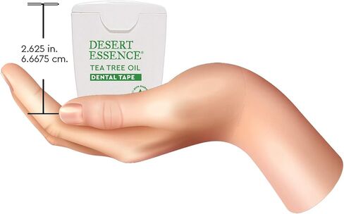 Desert Essence Tea Tree Oil Dental Tape - 30 Yards - Pack of 6 - Naturally Waxed w/Beeswax - Thick Flossing No Shred Tape - On The Go - Removes Food Debris Buildup - Cruelty-Free Antiseptic in Saudi Arabia