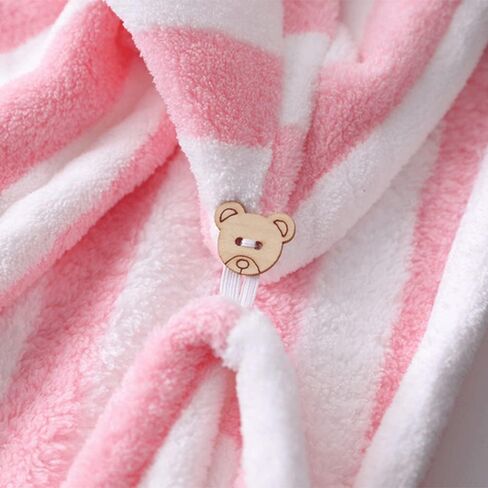 TOPYUEYILIYI 2 Pcs Dry Hair Caps Microfibre Hair Drying Towel Wrap Soft and Anti Frizz Head Turban Towel for Women Girl Wet Long Thick Hair（Pink Gray&White Pink Stripe） in Saudi Arabia