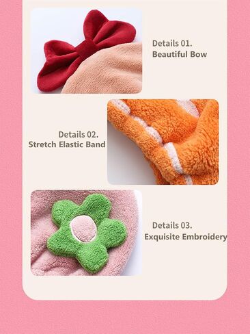Hair Drying Towel for Kids Girls, Cute Cartoon Absorbent Quick Drying Bath Wrap Set for Bathing, Spa, Swimming Pool, Soft Microfiber Cap for Curly Long & Wet Hair, Blue in Saudi Arabia