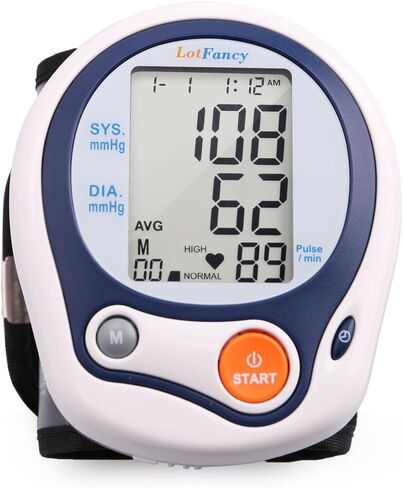 LotFancy Wrist Blood Pressure Monitor, Wrist BP Cuff (5"-8"), 60 Reading Memory, Automatic Digital Blood Pressure Machine, Home BP Gauge for Irregular Heartbeat Detection in Saudi Arabia