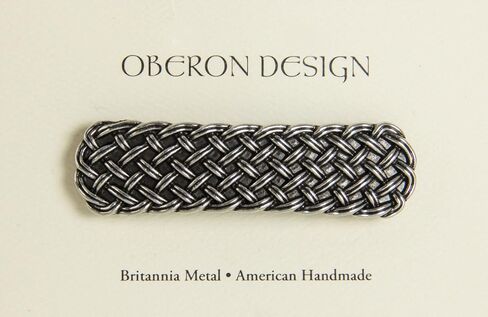 مشبك شعر سلتيك منسوج، متوسط مصنوع يدويًا ومصنوع في الولايات المتحدة الأمريكية مع مشبك فرنسي مستورد 70 مم من Oberon Design in Kuwait