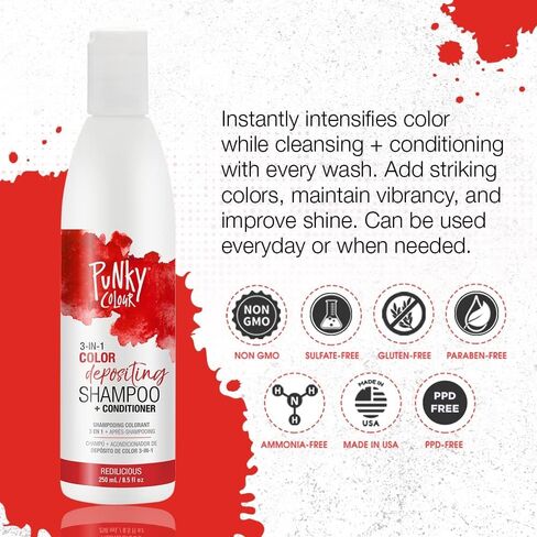 Punky Colour 3-in-1 Color Depositing Hair Cleanser & Conditioner, 8.5 fl oz. (AuburnAmazing) in Saudi Arabia
