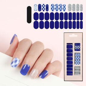 شرائط جل للاظافر، 34 قطعة من ملصقات فن طلاء الاظافر، شرائط اظافر لامعة سهلة التركيب والازالة، تتضمن مبرد اظافر (QS71) in Kuwait