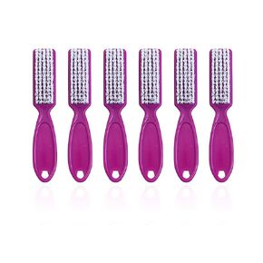 SQULIGT 6Pcs Nail Brush for Cleaning Fingernails, Handle Grip Cleaning Brush for Nail and Toenail, Nail Dust Brush Manicure Pedicure Tools Scrubbing Brush Women Men Home Salon(Purple)