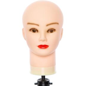 Bald Mannequin Head, Female Head for Wig Making and Display Professional Cosmetology Model Head Brown Skin (D-Brown-21inch) in Saudi Arabia