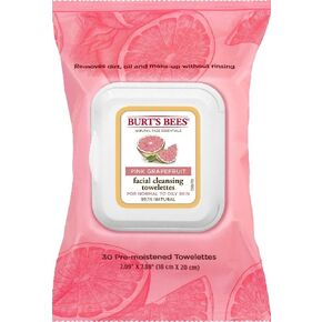 Burt's Bees Facial Cleansing Towelettes, Pink Grapefruit 30 ea (Pack of 2) in Kuwait