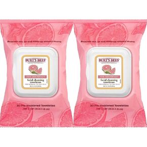 Burt's Bees Facial Cleansing Towelettes, Pink Grapefruit 30 ea (Pack of 2) in Kuwait