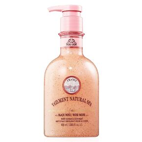 NATURAL SPA 2-in-1 BODY WASH & BODY SCRUB BLACK ROSE(13.53fl.oz) - Natural Exfoliating Salt Scrub for Deep Cleansing - Effective on Scars & Wrinkles - Exfoliate & Moisturize Skin Polishes