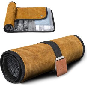 Toiletry Bag for Men, Travel Essentials Travel Toiletry Bag, Water-Resistant Compact Bathroom Roll Organizer for Hygiene, Shaving kit, Valentines Day Gifts for Him(1.Chic Brown(PU Leather))