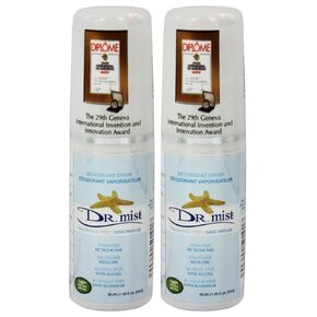Dr. Mist Unscented All Natural Spray Deodorant Mist With Only Water, Salt and Dead Sea Minerals, Aluminum Free, Oil Free, No Coloring or Staining, 1.69 oz (50 ml) (Pack of 2) in Saudi Arabia
