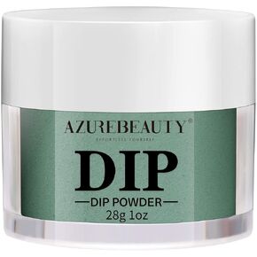 AZUREBEAUTY Dip Powder Dark Green Color, St. Patrick's Day Summer Nail Dipping Powder French Nail Art Starter Manicure Salon DIY at Home, Odor-Free and Long-Lasting, No Need Nail Lamp Curing, 1 Oz / 28g in Saudi Arabia