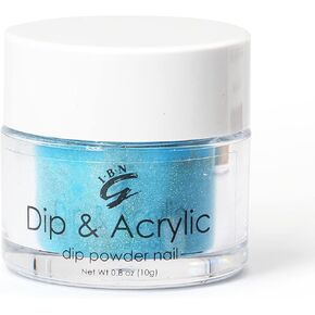 Blue Green Glitter Dipping Powder Premium Sparkle Nail Dip Powder, Beginner Acrylic Powder for Nail French Manicure DIY Salon Home Use, No Color Difference (094)