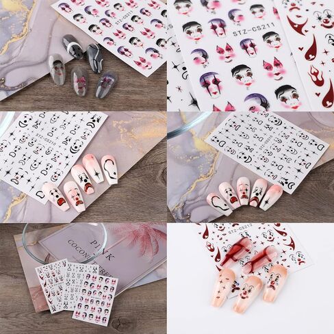 ملصقات فنية للأظافر ممتعة، ملصقات أظافر على شكل فراشة ثلاثية الأبعاد ذاتية اللصق بلون فراشة مضحك مهرج تصميم أظافر نصائح تزيين الأظافر للنساء والفتيات والأطفال 6 ورقات in Kuwait