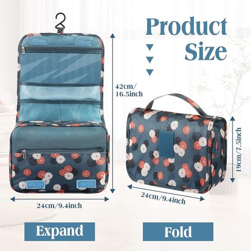 Kacctyen 4 Pieces Hanging Toiletry Bag Waterproof Makeup Bag Organizer with Sturdy Hooks Multi Function Portable Travel Cosmetic Bags for Women Girls Kit Accessories Essentials, 4 Styles in Kuwait