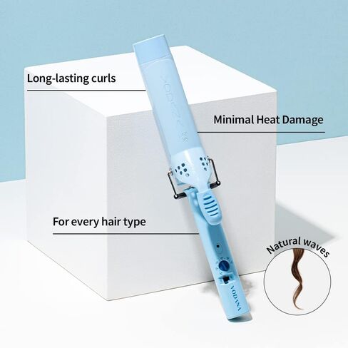 VODANA Professional GlamWave Ceramic Curling Iron, Long-Lasting Natural Curls, Instant Heat, Hair Curler, Curling Wand, Available in USA (1.25 inch, Black) in Saudi Arabia