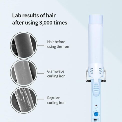 VODANA Professional GlamWave Ceramic Curling Iron, Long-Lasting Natural Curls, Instant Heat, Hair Curler, Curling Wand, Available in USA (1.25 inch, Black) in Saudi Arabia