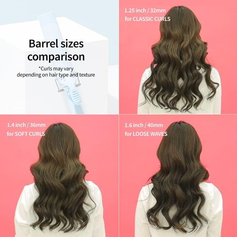 VODANA Professional GlamWave Ceramic Curling Iron, Long-Lasting Natural Curls, Instant Heat, Hair Curler, Curling Wand, Available in USA (1.25 inch, Black) in Saudi Arabia