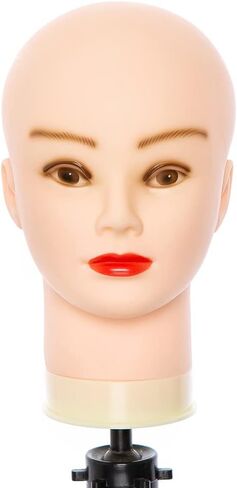 Bald Mannequin Head, Female Head for Wig Making and Display Professional Cosmetology Model Head Brown Skin (D-Brown-21inch) in Saudi Arabia