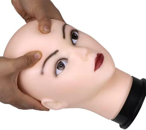 Bald Mannequin Head, Female Head for Wig Making and Display Professional Cosmetology Model Head Brown Skin (D-Brown-21inch) in Saudi Arabia