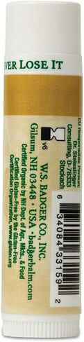 Badger - Unscented Classic Lip Balm, Made with Organic Olive Oil, Beeswax & Rosemary, Natural Lip Balm, Certified Organic, Moisturizing Lip Balm, 0.15 oz (2 pack) in Kuwait