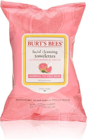 Burt's Bees Facial Cleansing Towelettes, Pink Grapefruit 30 ea (Pack of 2) in Kuwait