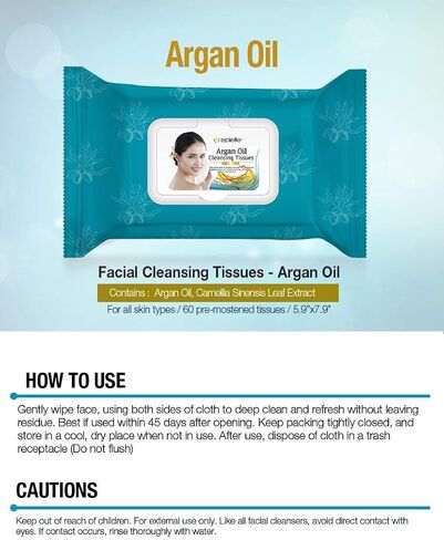 Epielle Aloe Vera Makeup Remover Cleansing Wipes | 60 Count, 2-Pack | Gentle Towelettes for All Skin Types | Ideal for Beauty Gifts, Spa Days & Gift Sets | Korean Skincare in Saudi Arabia