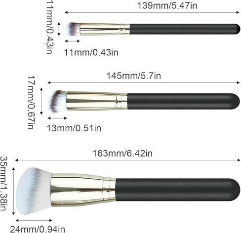 3 قطع من فرش كريم الأساس لإخفاء عيوب البشرة تحت العين والأنف لمزج الكريم السائل والبودرة والتلميع والتنقيط in Kuwait