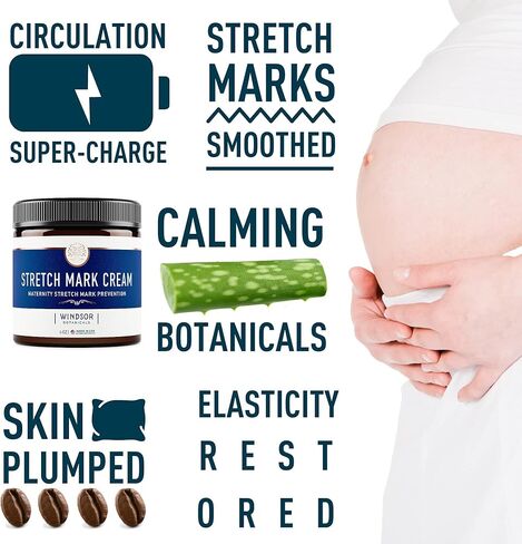 كريم الوقاية من علامات تمدد الجلد - كريم مرطب لازالة علامات تمدد البطن غني بالكاكاو عالي الفعالية والصبار وزبدة الشيا - لا يسبب الحساسية ومغذي للعناية بالبشرة - 4 اونصة in Kuwait