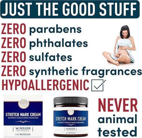 كريم الوقاية من علامات تمدد الجلد - كريم مرطب لازالة علامات تمدد البطن غني بالكاكاو عالي الفعالية والصبار وزبدة الشيا - لا يسبب الحساسية ومغذي للعناية بالبشرة - 4 اونصة in Kuwait