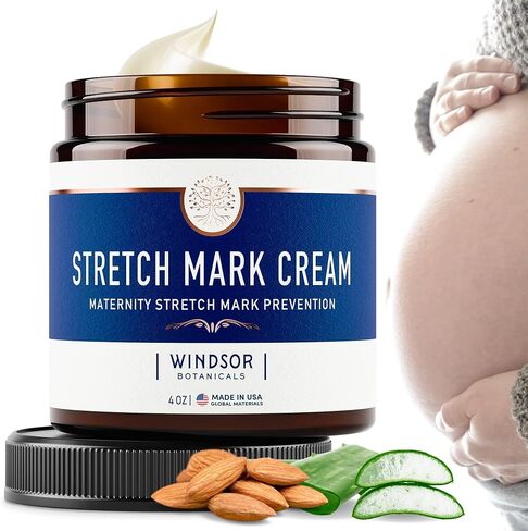 كريم الوقاية من علامات تمدد الجلد - كريم مرطب لازالة علامات تمدد البطن غني بالكاكاو عالي الفعالية والصبار وزبدة الشيا - لا يسبب الحساسية ومغذي للعناية بالبشرة - 4 اونصة in Kuwait