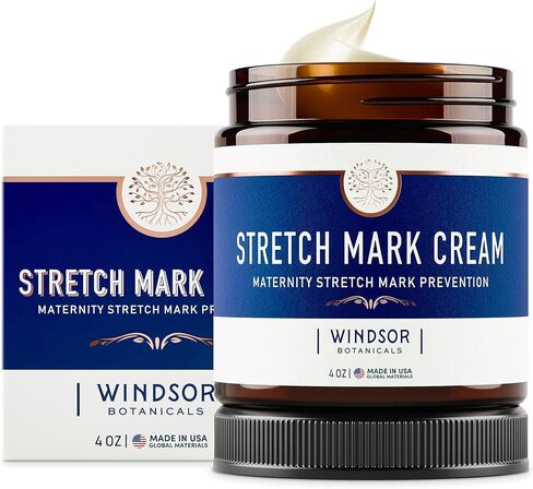 كريم الوقاية من علامات تمدد الجلد - كريم مرطب لازالة علامات تمدد البطن غني بالكاكاو عالي الفعالية والصبار وزبدة الشيا - لا يسبب الحساسية ومغذي للعناية بالبشرة - 4 اونصة in Kuwait