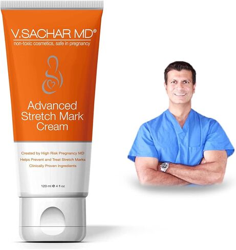 V.SACHAR MD Accredited Stretch Mark Cream for Pregnancy | This Skin Care Cream Helps in Prevention of New and Removal of Old Stretch Marks in During Maternity | 4 Fl Oz in Saudi Arabia
