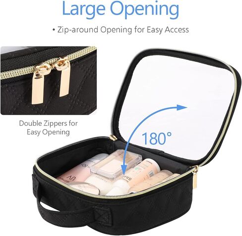 PACKISM TSA Approved Toiletry Bag - 180° Large Opening Clear Makeup Bags with Handle, Suitable for Gifts, Clear Toiletry Bags for Traveling Travel Essentials, Rose Pink in Kuwait