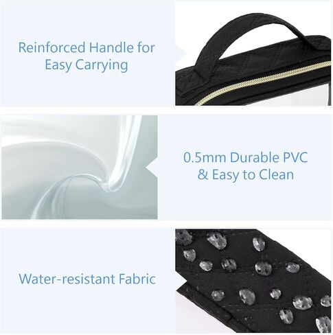 PACKISM TSA Approved Toiletry Bag - 180° Large Opening Clear Makeup Bags with Handle, Suitable for Gifts, Clear Toiletry Bags for Traveling Travel Essentials, Rose Pink in Kuwait