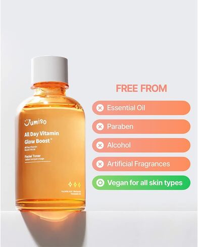 JUMISO All Day Vitamin Glow Boost Facial Toner, Vitamin Daily Toner, Vitamin B,C Toner, Skin Brightening Hydrating, Glowing Toner, Naturally Radiant&Plump Skin, EO&Fragrance Free, 125ml 4.22 FL.OZ in Saudi Arabia