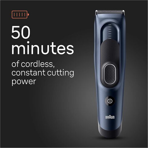 Braun Hair Clippers Series 5 5310، ماكينة قص الشعر للرجال، مشبك شعر من المنزل مع 9 إعدادات للطول، متضمنة. قفل أمان الذاكرة، إعداد الاستدعاء، شفرات حادة للغاية، مشطين، in Saudi Arabia