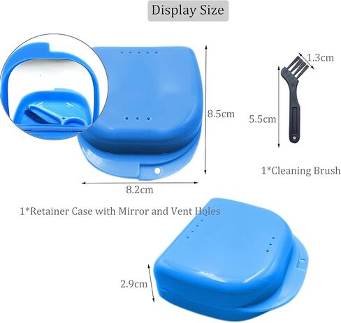 Oral Care Disassembly Kit/7pcs Including 1 Retainer Case with Mirror and Vent Holes | 1 Aligner Remover Tool | 4 Elastic Rubber Bands Placers | 1 Cleaning Brush (Black) in Saudi Arabia