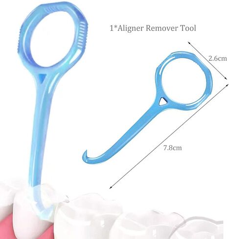 Oral Care Disassembly Kit/7pcs Including 1 Retainer Case with Mirror and Vent Holes | 1 Aligner Remover Tool | 4 Elastic Rubber Bands Placers | 1 Cleaning Brush (Black) in Saudi Arabia