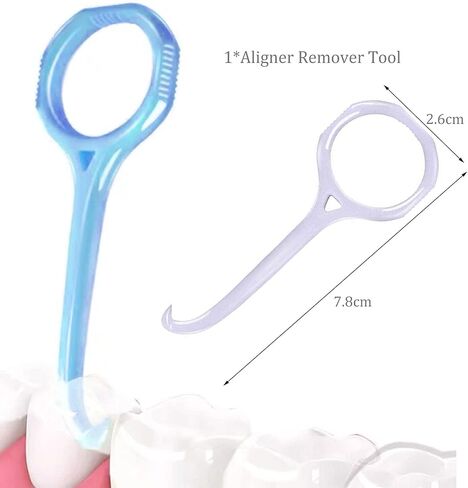Oral Care Disassembly Kit/7pcs Including 1 Retainer Case with Mirror and Vent Holes | 1 Aligner Remover Tool | 4 Elastic Rubber Bands Placers | 1 Cleaning Brush (Black) in Saudi Arabia