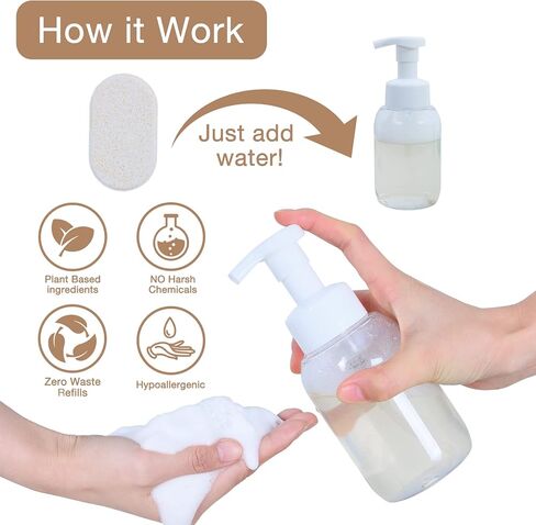 Foaming Soap Dispenser Plastic Jar,12 OZ/350 ML Refillable Foam Hand Soap Dispenser Pump Bottle for Kitchen Sink Bathroom,2 Pcs,Clear in Saudi Arabia