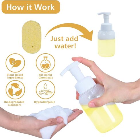 Foaming Soap Dispenser Plastic Jar,12 OZ/350 ML Refillable Foam Hand Soap Dispenser Pump Bottle for Kitchen Sink Bathroom,2 Pcs,Clear in Saudi Arabia
