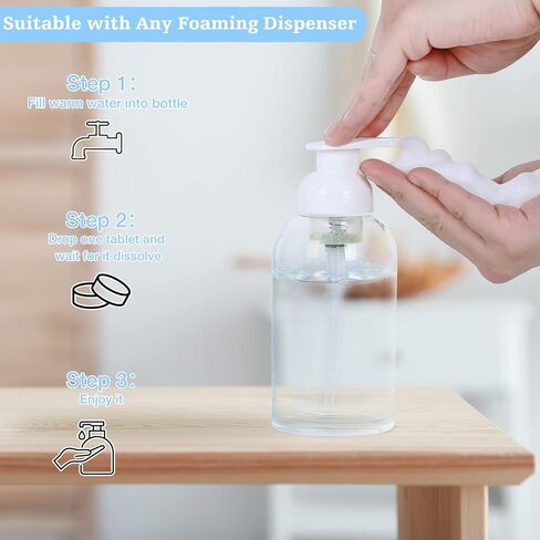Foaming Soap Dispenser Plastic Jar,12 OZ/350 ML Refillable Foam Hand Soap Dispenser Pump Bottle for Kitchen Sink Bathroom,2 Pcs,Clear in Saudi Arabia