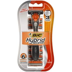 BIC Hybrid Advance 3 Disposable/System Shaver, Men, 6-Count (Pack of 3) in Saudi Arabia