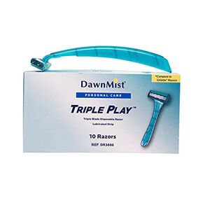 Dukal Dawn Mist Triple Play Facial Razor, Teal Handle with Clear Plastic Guard (10 Boxes of 50) (Pack of 500) in Saudi Arabia