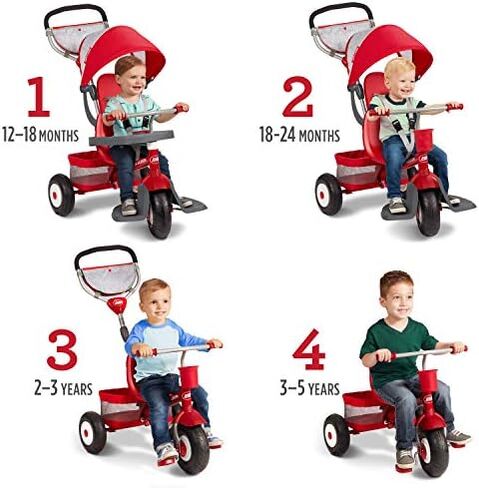 Radio Flyer Ultimate All-Terrain Stroll 'N Trike, Kids and Toddler Tricycle, Red Toddler Bike, For Ages 9 Months - 5 Years, Air Tire in Saudi Arabia