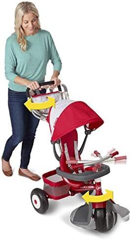 Radio Flyer Ultimate All-Terrain Stroll 'N Trike, Kids and Toddler Tricycle, Red Toddler Bike, For Ages 9 Months - 5 Years, Air Tire in Saudi Arabia